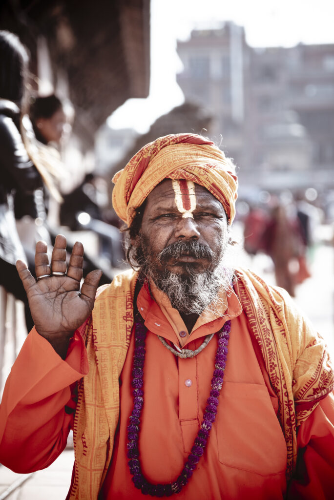 Man in India during travels