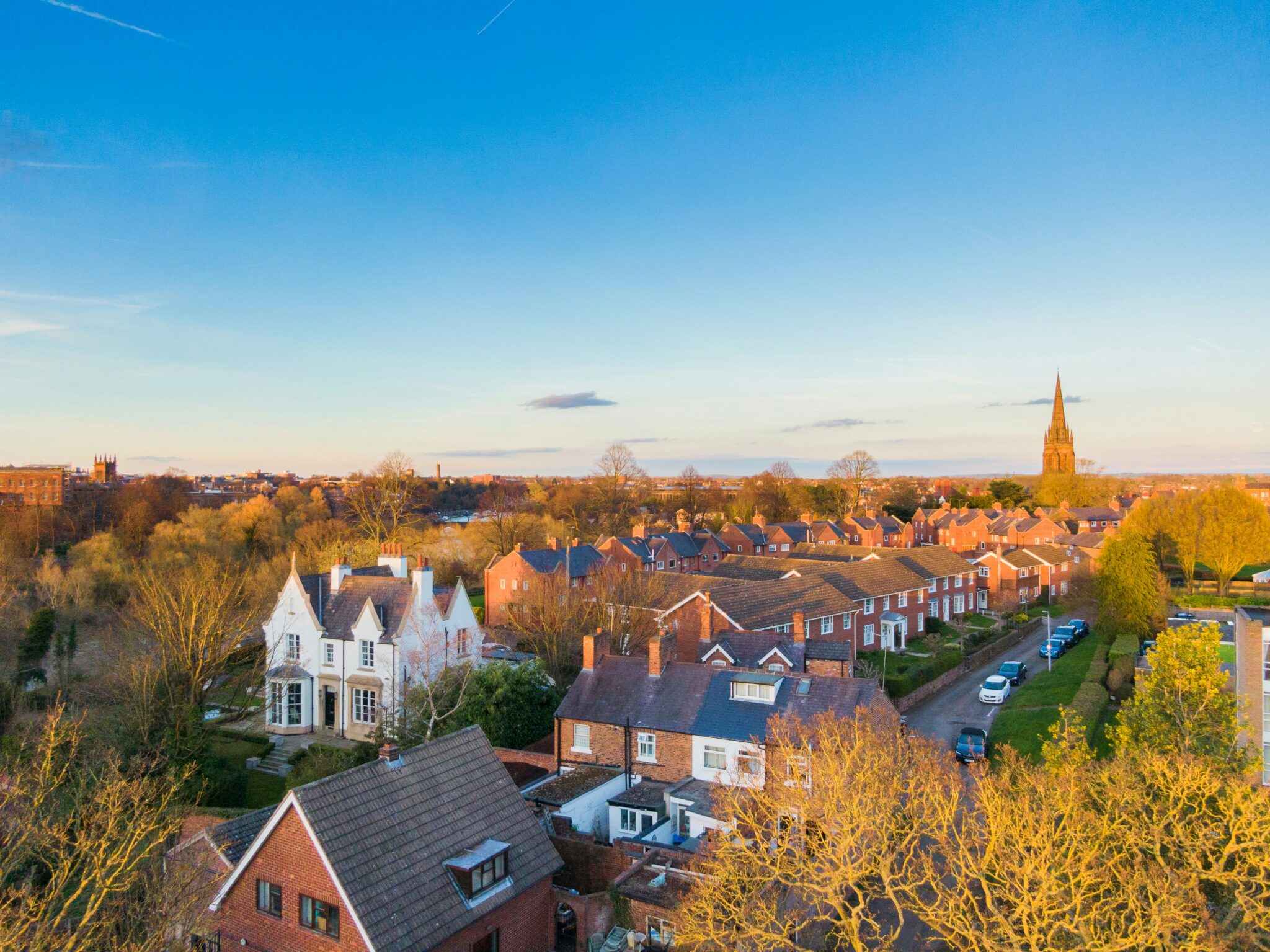 Landscape of houses in Cheshire
